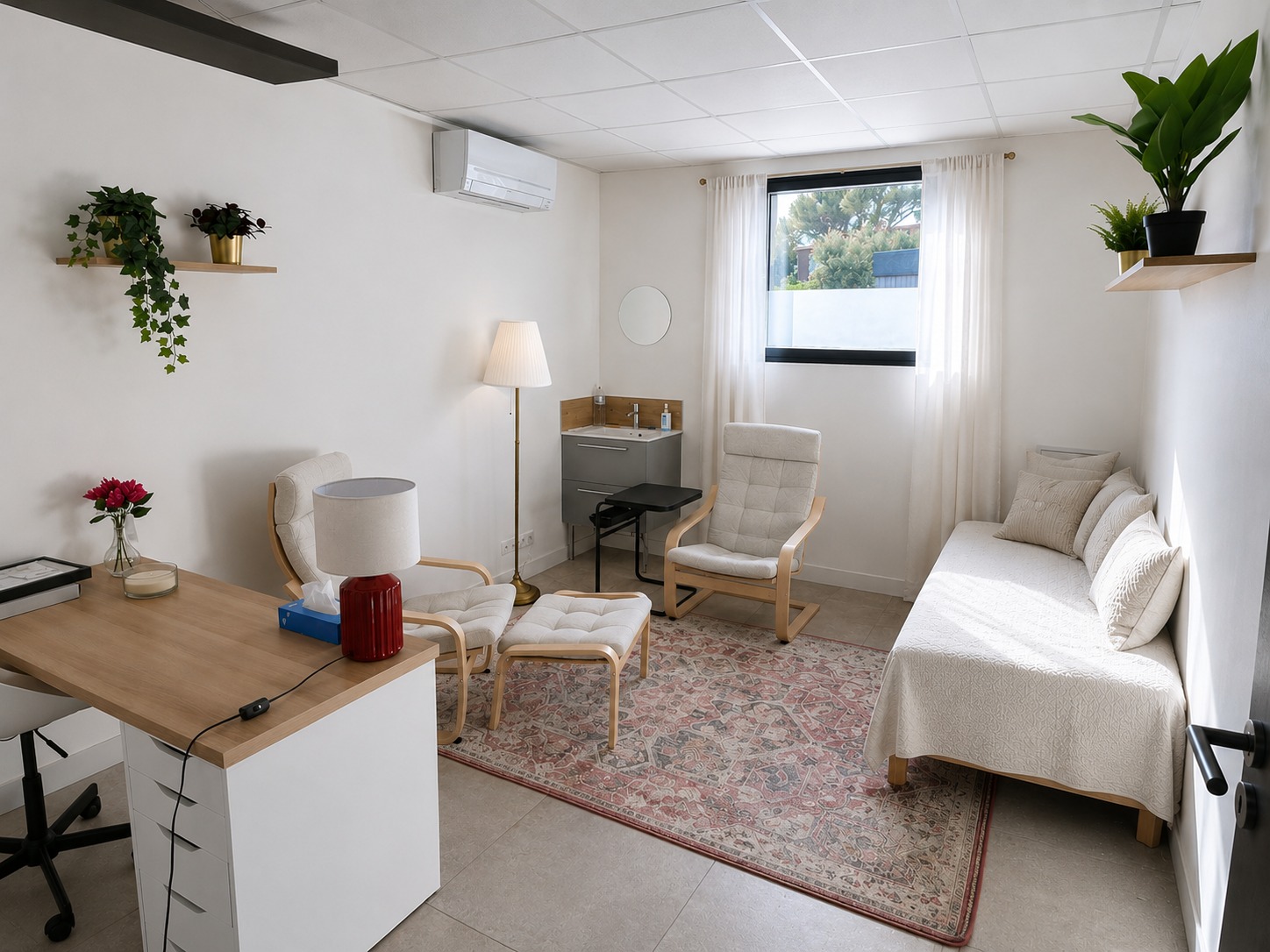 Le cabinet de sophrologie de Charlène Bogaerts à Ventabren, espace calme et lumineux